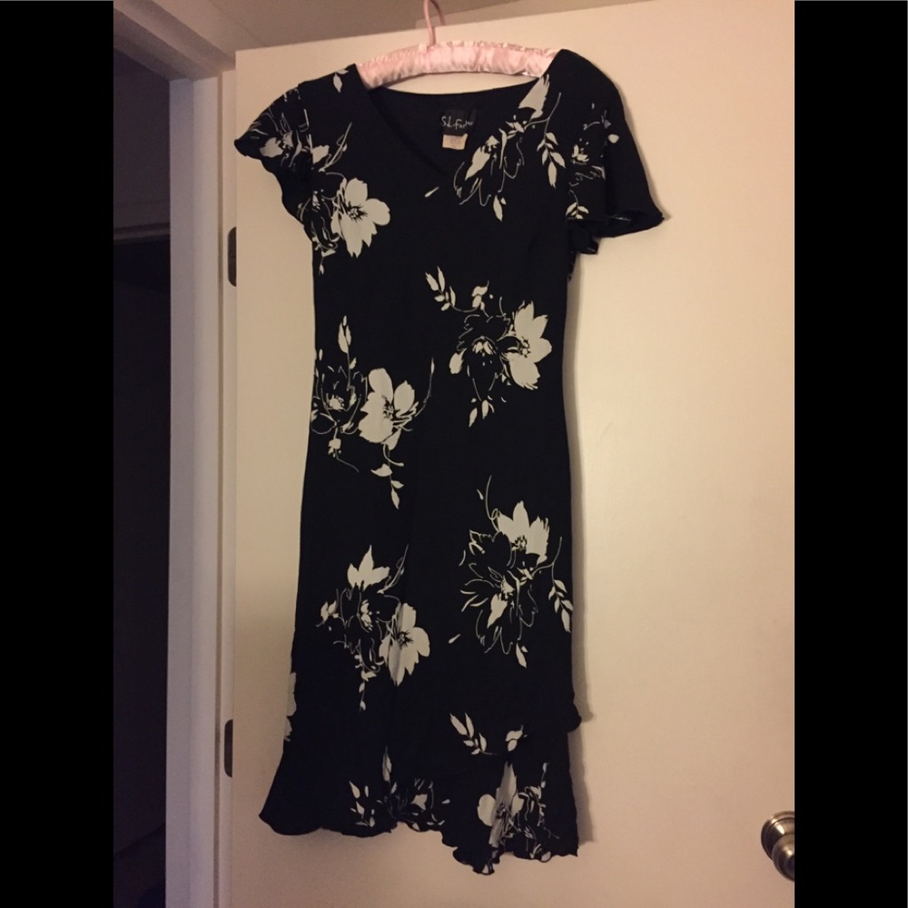 Floral Black Dress